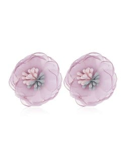 Sweet Multi-layer Style Korean Fashion Cloth Women Earrings - Violet