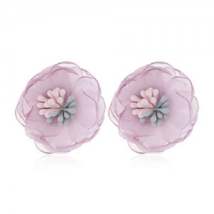 Sweet Multi-layer Style Korean Fashion Cloth Women Earrings - Violet