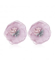 Sweet Multi-layer Style Korean Fashion Cloth Women Earrings - Violet