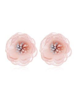 Sweet Multi-layer Style Korean Fashion Cloth Women Earrings - Pink