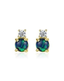 3 Colors Available Cubic Zirconia and Rhinestone Embellished Korean Fashion 925 Sterling Silver Women Stud Earrings