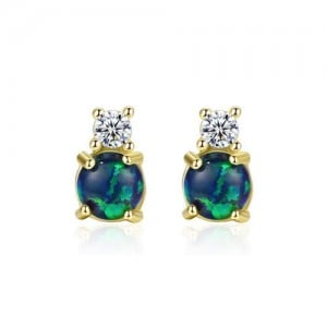 3 Colors Available Cubic Zirconia and Rhinestone Embellished Korean Fashion 925 Sterling Silver Women Stud Earrings