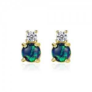3 Colors Available Cubic Zirconia and Rhinestone Embellished Korean Fashion 925 Sterling Silver Women Stud Earrings
