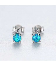 3 Colors Available Cubic Zirconia and Rhinestone Embellished Korean Fashion 925 Sterling Silver Women Stud Earrings