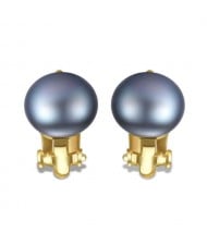 4 Colors Available Steamed Bun Shape Natural Pearl 925 Sterling Silver Women Ear Clips