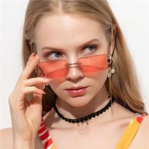 5 Colors Available Rectangular Shape High Fashion Frameless Style Sunglasses
