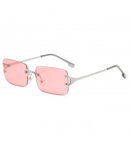 5 Colors Available Rectangular Shape High Fashion Frameless Style Sunglasses