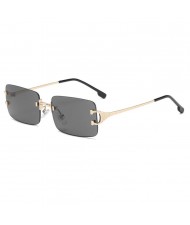 5 Colors Available Rectangular Shape High Fashion Frameless Style Sunglasses