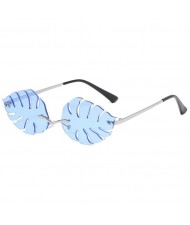 5 Colors Available Palm Leaves Design High Fashion Frameless Style Women Sunglasses