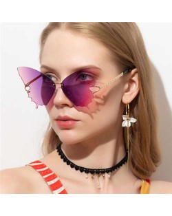 5 Colors Available Butterfly Design Frameless Creative Fashion Women Sunglasses