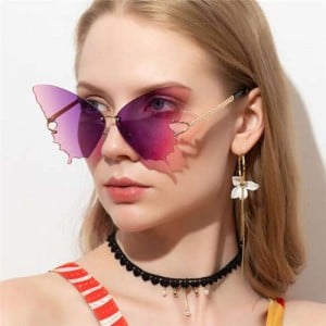 5 Colors Available Butterfly Design Frameless Creative Fashion Women Sunglasses
