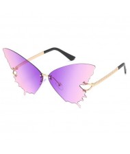 5 Colors Available Butterfly Design Frameless Creative Fashion Women Sunglasses