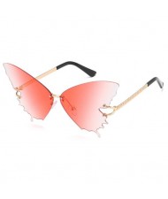 5 Colors Available Butterfly Design Frameless Creative Fashion Women Sunglasses