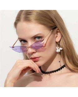 5 Colors Available Unique Cat Eye Design Frameless Popular Fashion Women Sunglasses