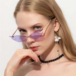 5 Colors Available Unique Cat Eye Design Frameless Popular Fashion Women Sunglasses