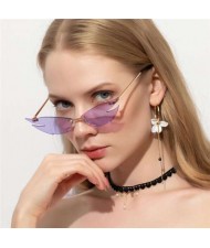 5 Colors Available Unique Cat Eye Design Frameless Popular Fashion Women Sunglasses