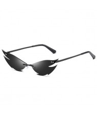 5 Colors Available Unique Cat Eye Design Frameless Popular Fashion Women Sunglasses