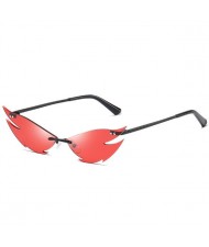 5 Colors Available Unique Cat Eye Design Frameless Popular Fashion Women Sunglasses