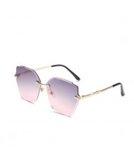 5 Colors Available Gradient Color Lens Irregular Shape Frameless High Fashion Women Sunglasses
