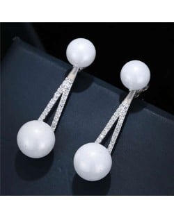 Pearl Fashion Graceful Office Lady Style Women Costume Earrings