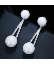 Pearl Fashion Graceful Office Lady Style Women Costume Earrings