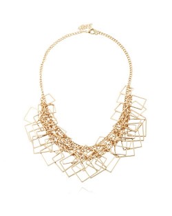 Alloy Sequins High Fashion Women Bib Necklace - Golden