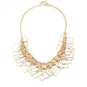 Alloy Sequins High Fashion Women Bib Necklace - Golden