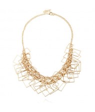 Alloy Sequins High Fashion Women Bib Necklace - Golden