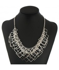 Alloy Sequins High Fashion Women Bib Necklace - Silver