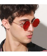 4 Colors Available Stars Engraved Vintage Round Frame Fashion Women/ Men Sunglasses