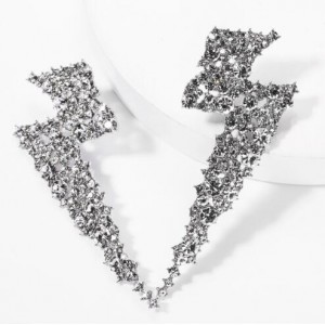 Shining Bolt of Lightning Creative Design Alloy Women Earrings - Silver