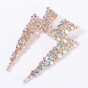 Shining Bolt of Lightning Creative Design Alloy Women Earrings - Golden