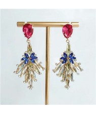 Vintage Geometric Flower Design Costume Fashion Women Stud Earrings