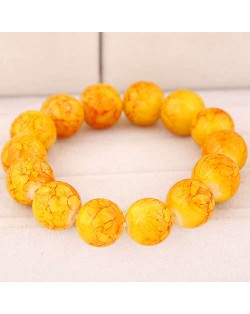 High Fashion Glass Beads Simple Style Bracelet - Yellow