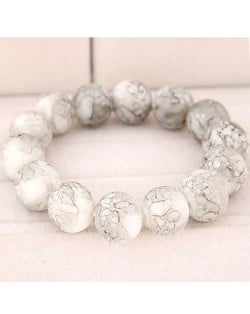 High Fashion Glass Beads Simple Style Bracelet - White