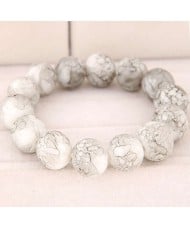 High Fashion Glass Beads Simple Style Bracelet - White