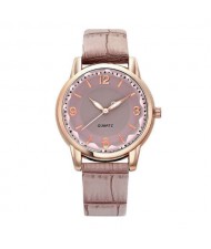 8 Colors Available Creative Gradient Color Arabic Numerals Index Fashion Design Women Wrist Watch