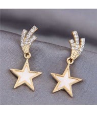 Korean Fashion Lucky Star Golden Style Women Stud Earrings