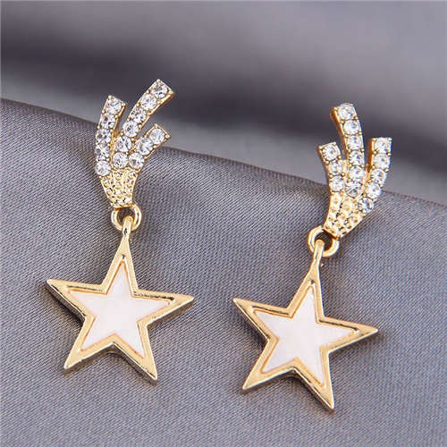 Korean Fashion Lucky Star Golden Style Women Stud Earrings