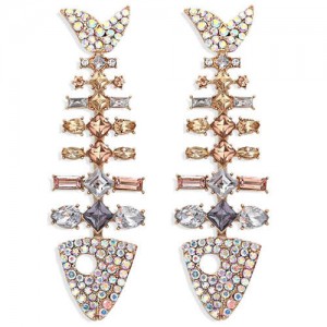 Gorgeous Bling Fashion Fish Bone Design High Fashion Women Stud Earrings