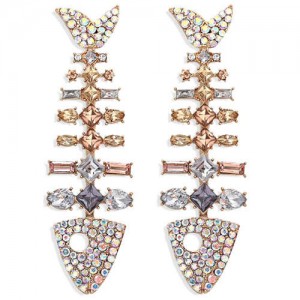 Gorgeous Bling Fashion Fish Bone Design High Fashion Women Stud Earrings