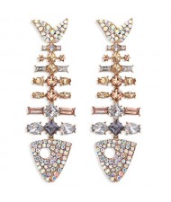 Gorgeous Bling Fashion Fish Bone Design High Fashion Women Stud Earrings