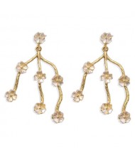 Artistic Nepalese Style Flowers Vintage Design High Fashion Women Alloy Earrings