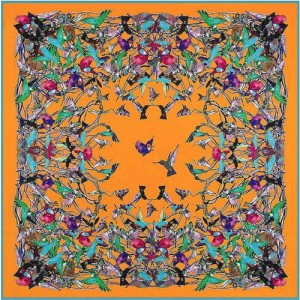 5 Colors Available Colorful Hummingbirds Flock Design 130*130 cm Square Scarf