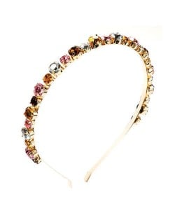 Colorful Rhinestone Embellished Slim Style Internet Celebrity Fashion Women Headband