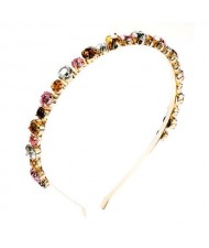 Colorful Rhinestone Embellished Slim Style Internet Celebrity Fashion Women Headband