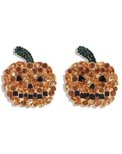 Shining Pumpkin Design Creative Design High Fashion Women Earrings - Champagne