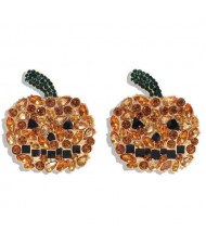 Shining Pumpkin Design Creative Design High Fashion Women Earrings - Champagne