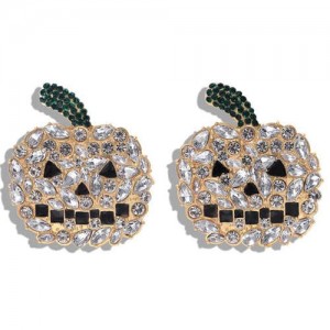 Shining Pumpkin Design Creative Design High Fashion Women Earrings - White