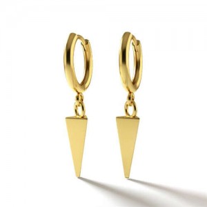 Golden Triangle Pendants Design Punk Fashion Women Costume Earrings